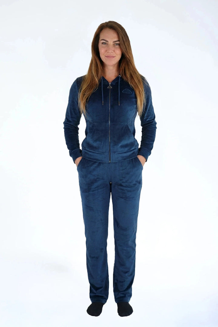 Velvet Vest Midnight Navy — fluwelen twinning vest navy — detail | Donder