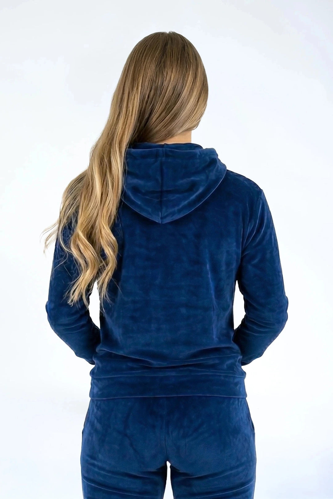 Velvet Trui Midnight Navy — fluwelen twinning trui navy — detail | Donder