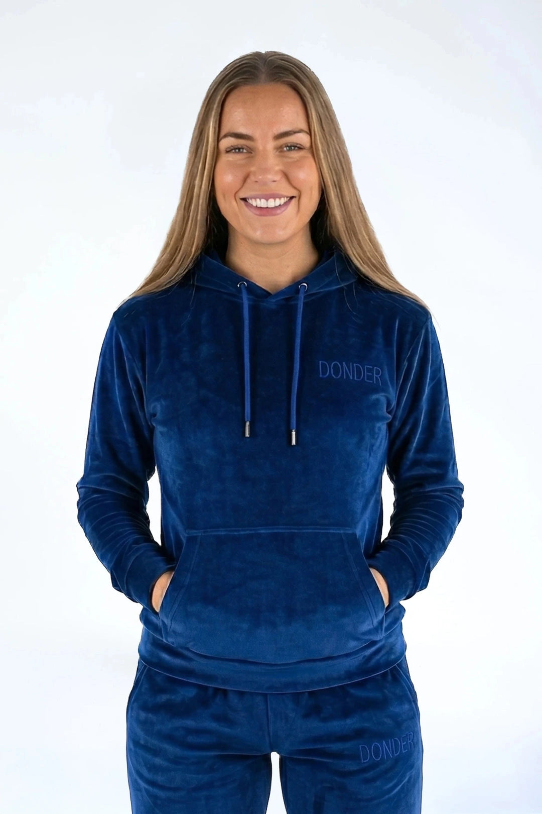 Velvet Trui Midnight Navy — fluwelen twinning trui navy | Donder