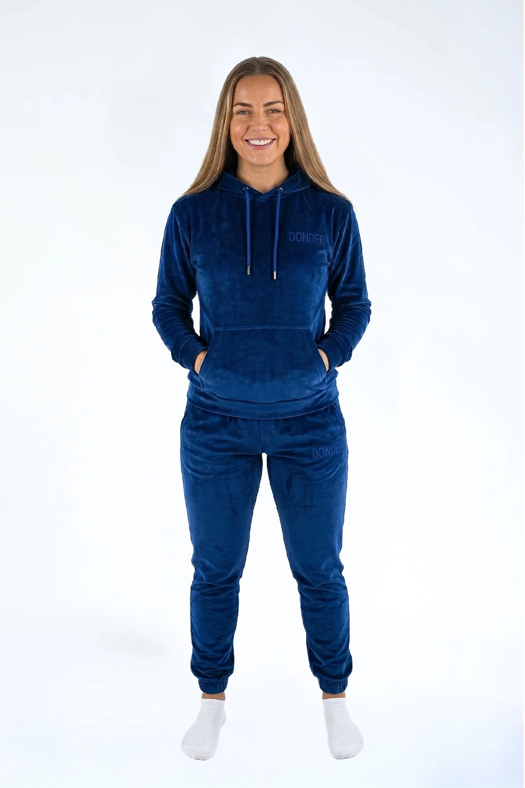 Velvet Trui Midnight Navy — fluwelen twinning trui navy — styling | Donder