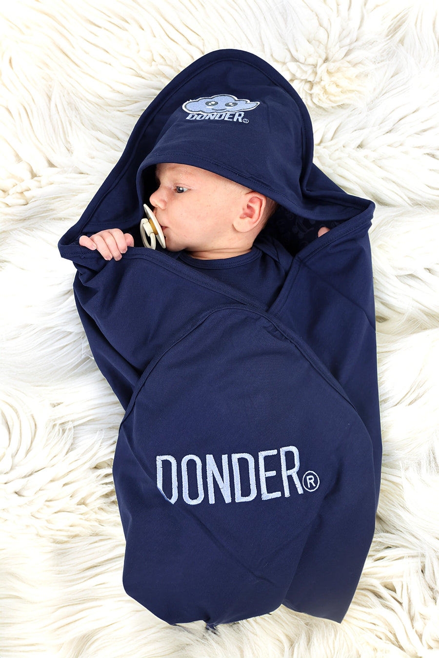 Omslagdoek navy — zachte muslin wikkel | Donder