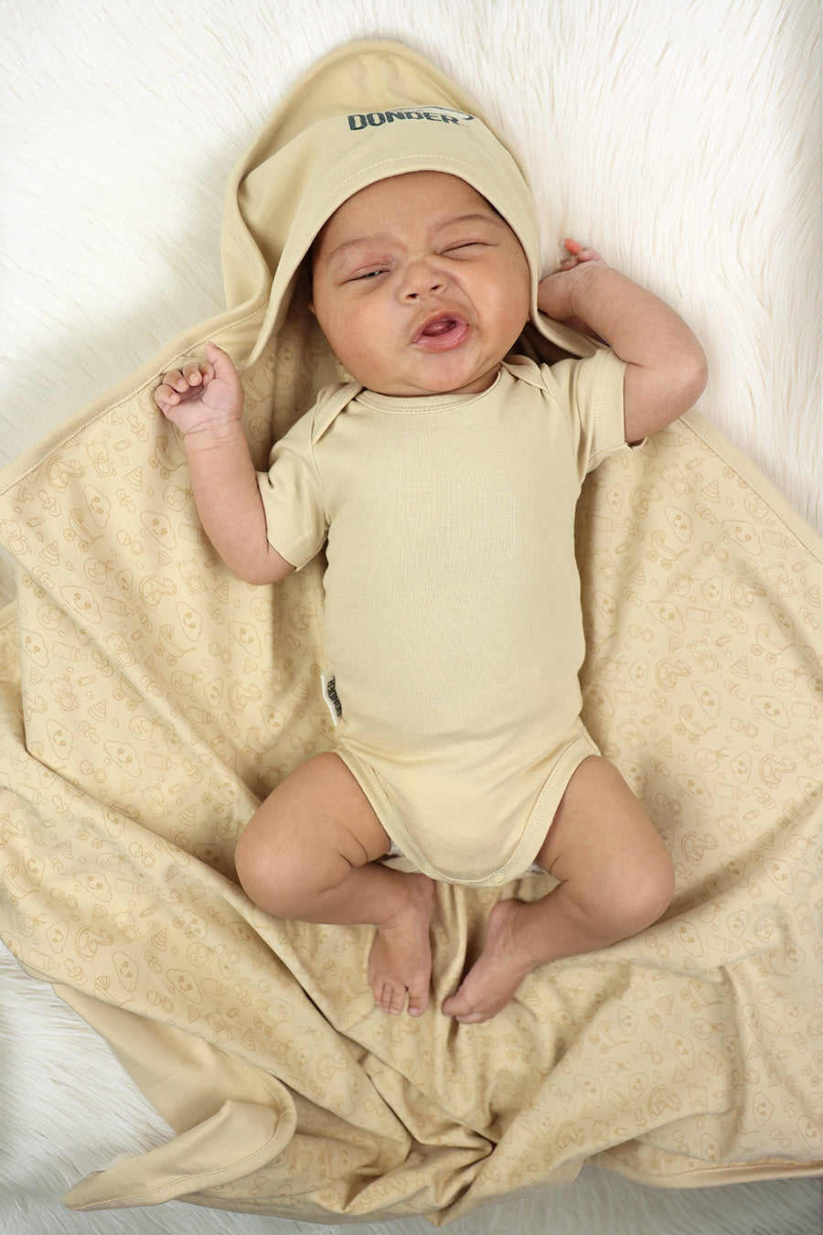 Omslagdoek taupe — zachte muslin wikkel | Donder