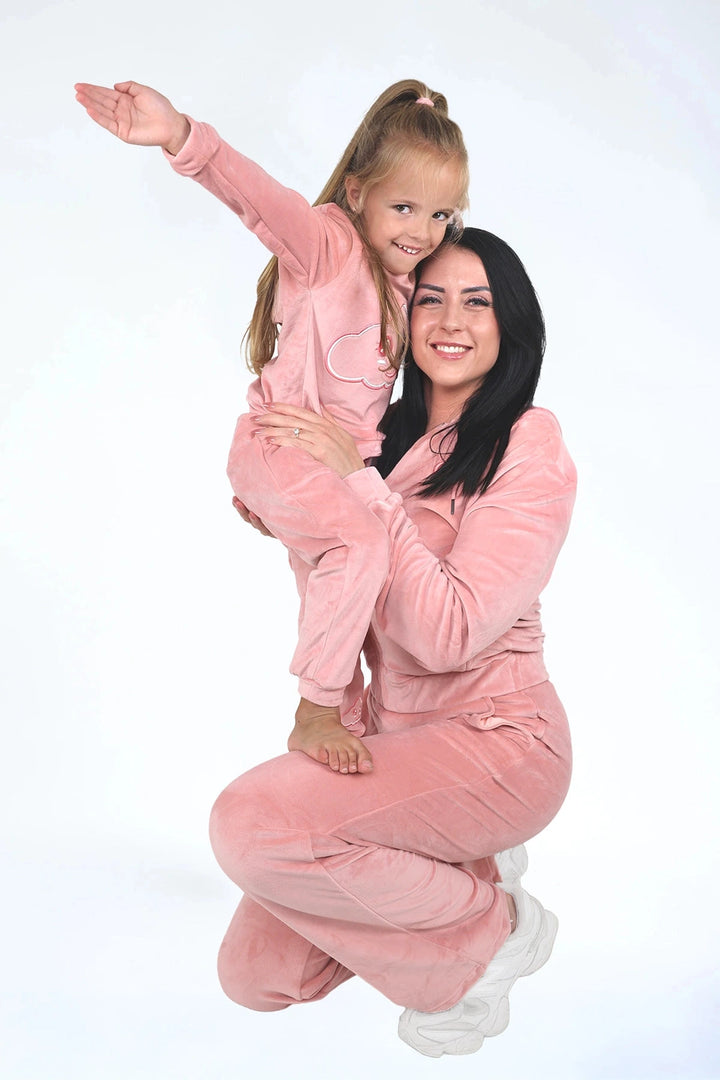 Velvet Suit Adult Fla-Pinko — fluwelen twinning pak roze — achterkant | Donder