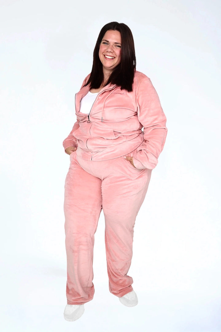 Velvet Suit Adult Fla-Pinko — fluwelen twinning pak roze — variant | Donder