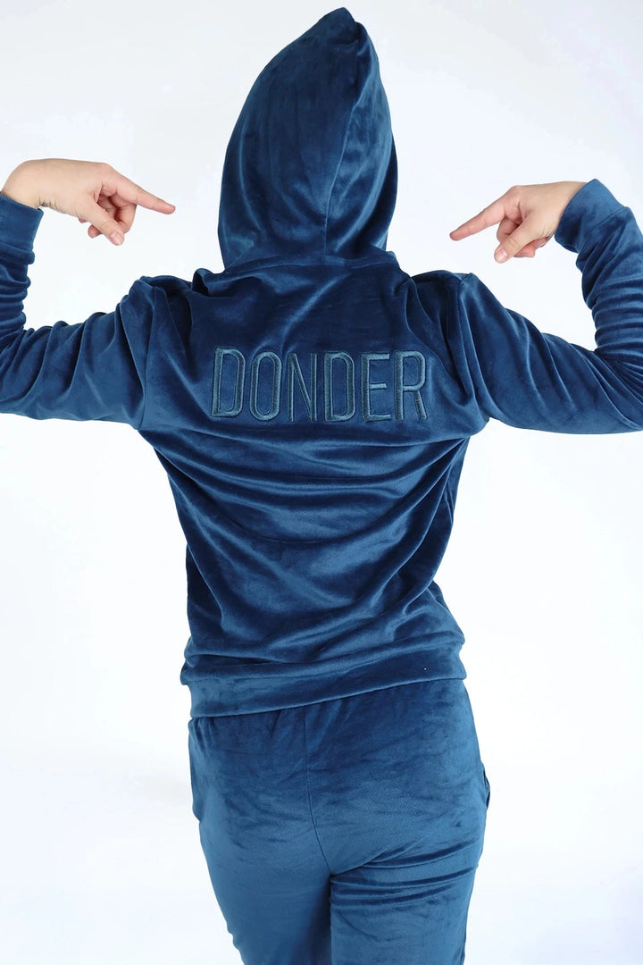 Velvet Suit Midnight Navy — luxe fluwelen kinderpak blauw — styling | Donder
