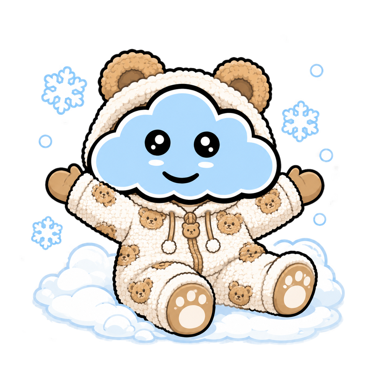 In de sneeuw zonder jas