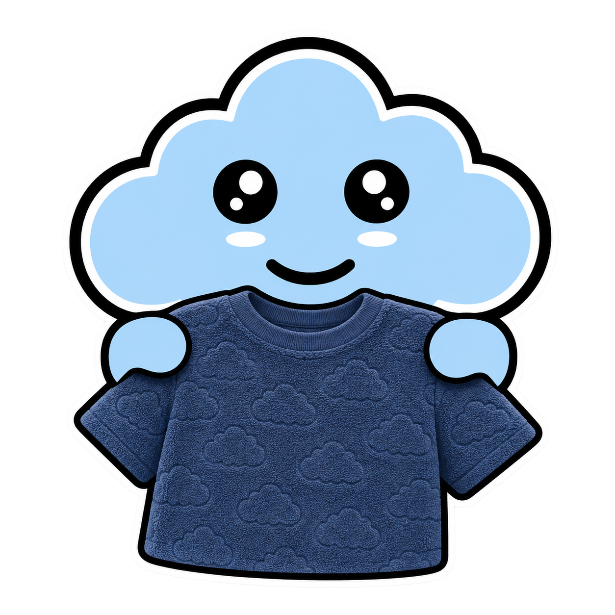 Embossed wolken all-over