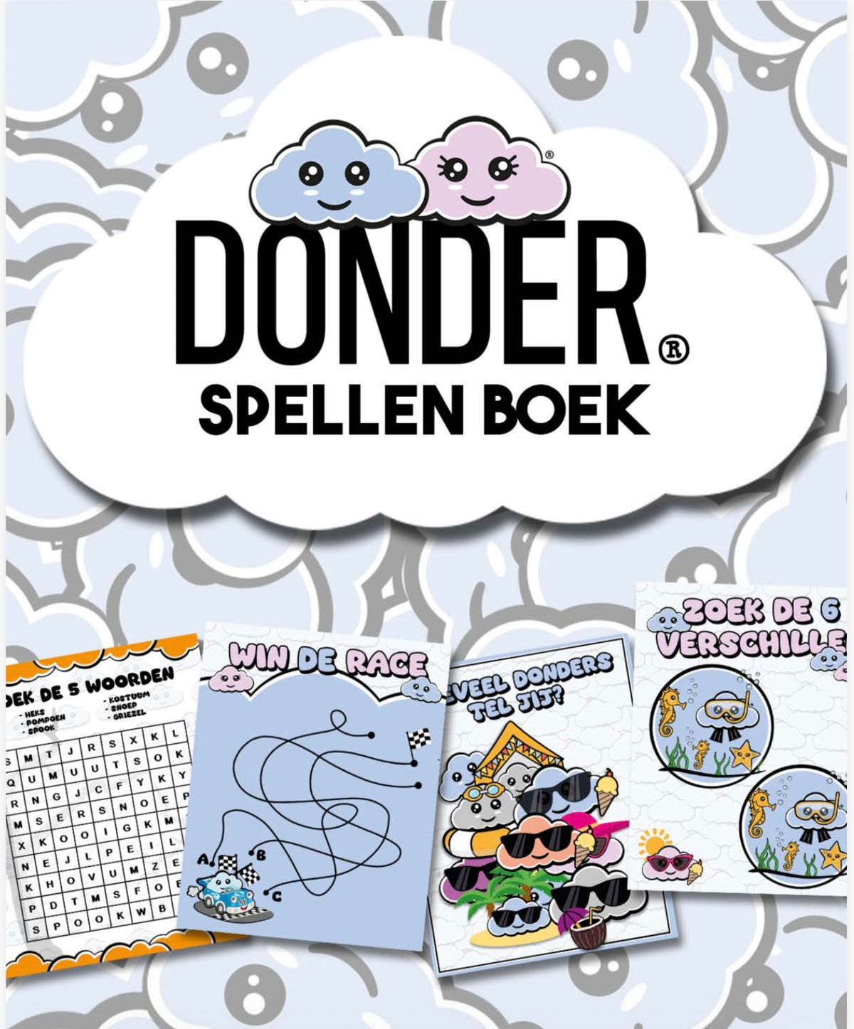 Avonturenpret spellenboek — activiteitenboek voor kids | Donder