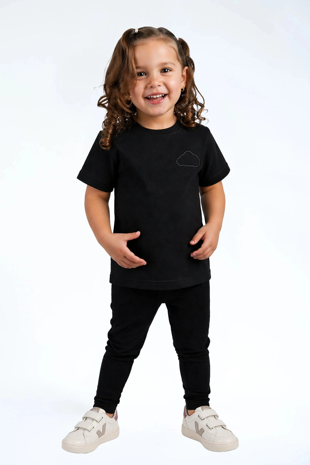 Heavy Tee Essential Zwart — zwaar katoenen kinder t-shirt | Donder