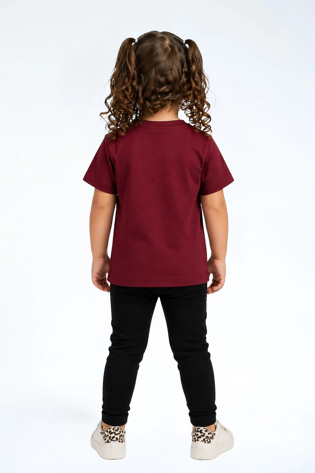 Heavy Tee Essential Bordeaux — zwaar katoenen kinder t-shirt — detail | Donder