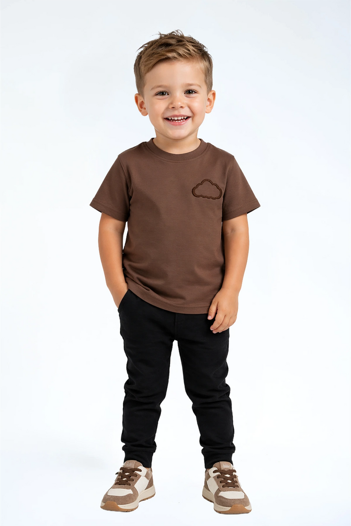 Heavy Tee Essential Bruin — zwaar katoenen kinder t-shirt | Donder