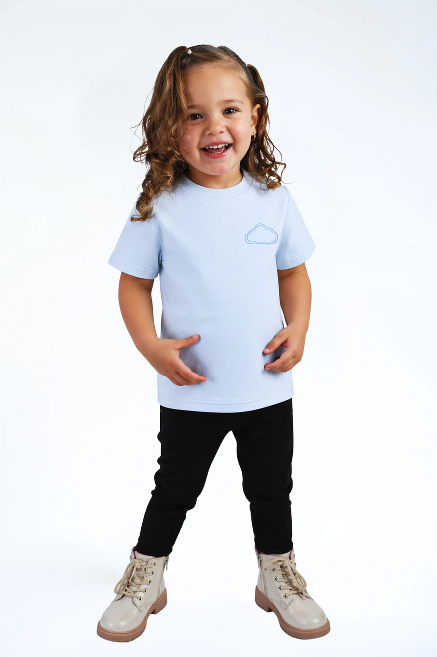 Heavy Tee Essential Lichtblauw — zwaar katoenen kinder t-shirt | Donder