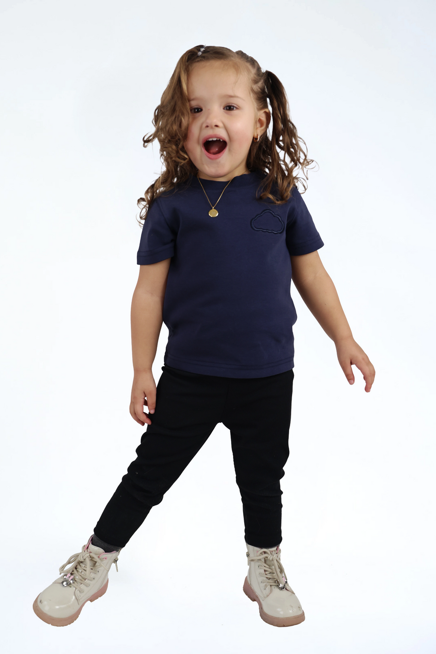Heavy Tee Essential Navy — zwaar katoenen kinder t-shirt | Donder