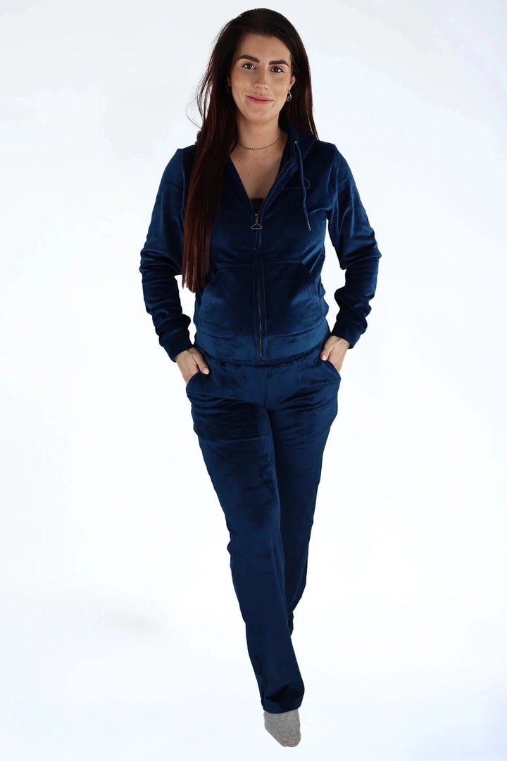 Velvet Broek Midnight Navy — fluwelen twinning broek — stofdetail | Donder