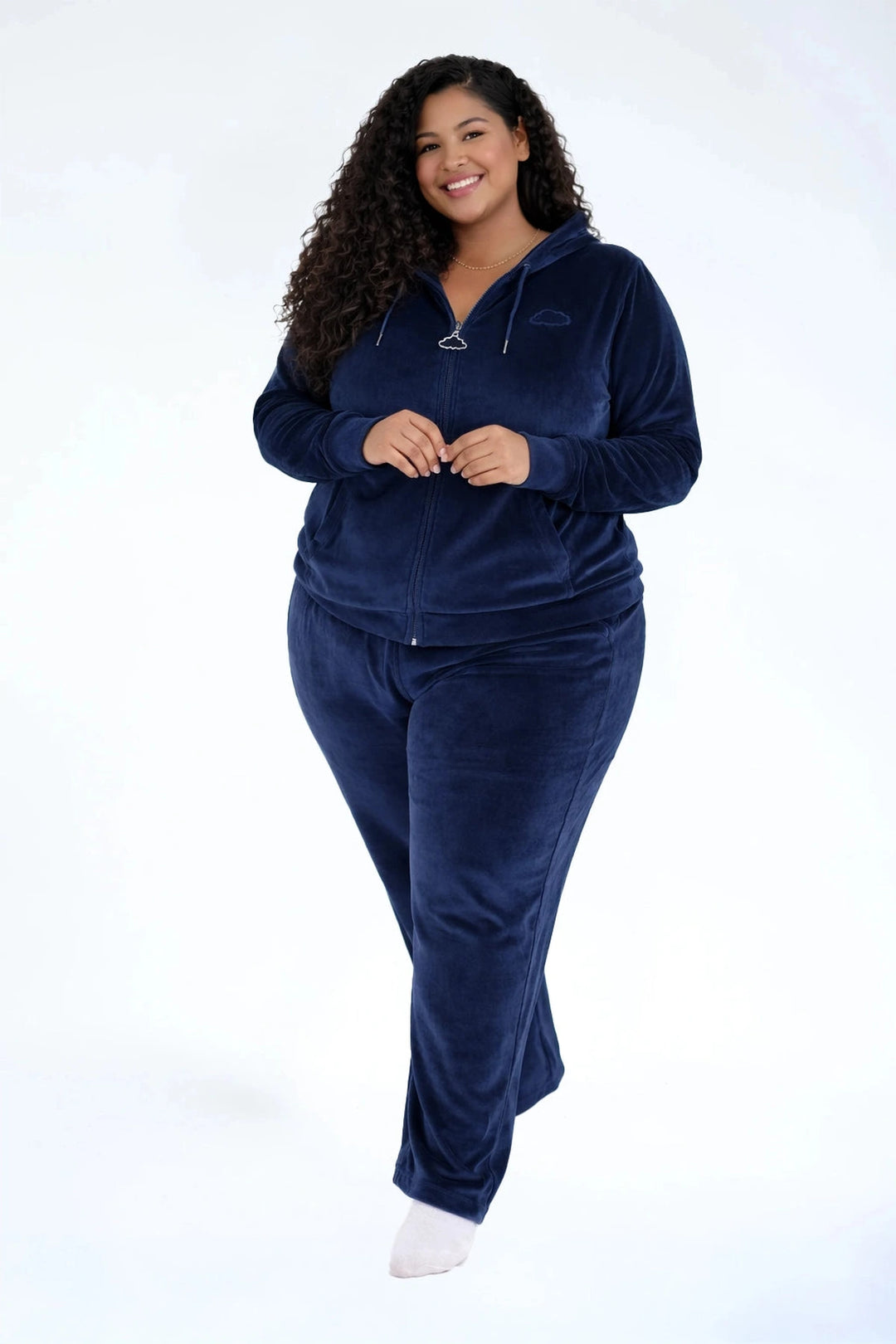 Velvet Broek Midnight Navy — fluwelen twinning broek — sfeerbeeld | Donder