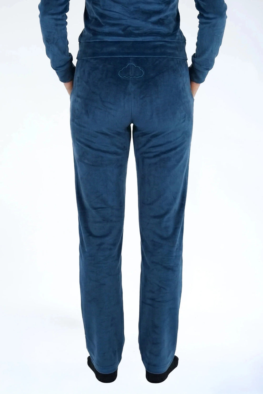 Velvet Broek Midnight Navy — fluwelen twinning broek — detail | Donder