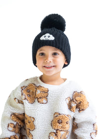 Kids Beanie Beige/Black
