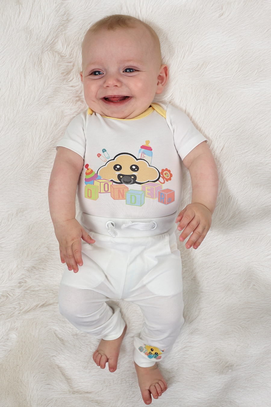 Romper Baby Fun — kleurrijke baby romper met dierenprint | Donder