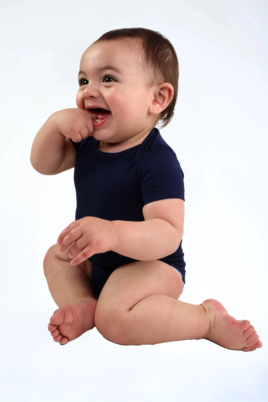 Romper Plainly Perfect navy blauw — zachte baby romper | Donder