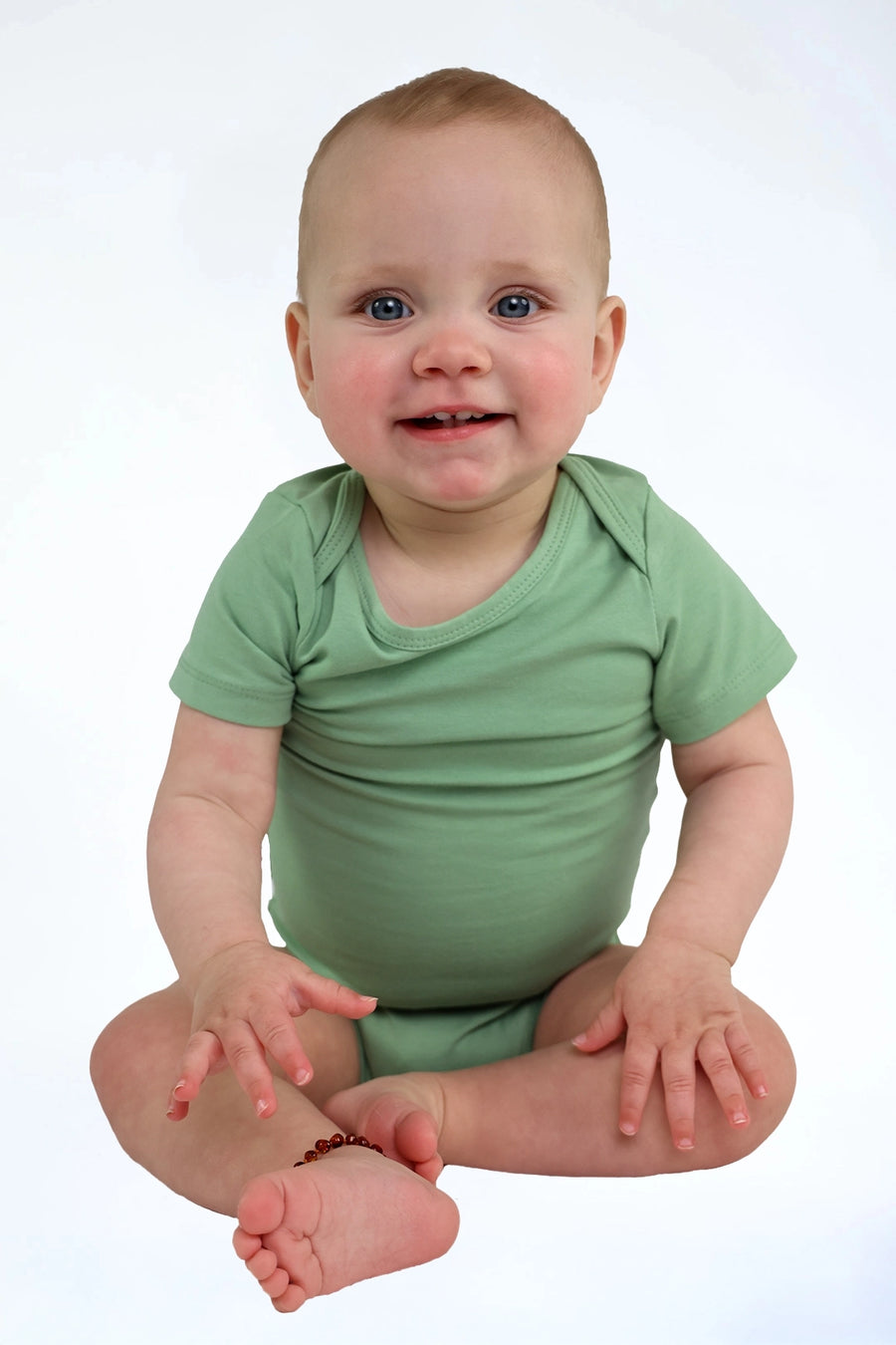 Romper Plainly Perfect olijf groen — zachte baby romper | Donder