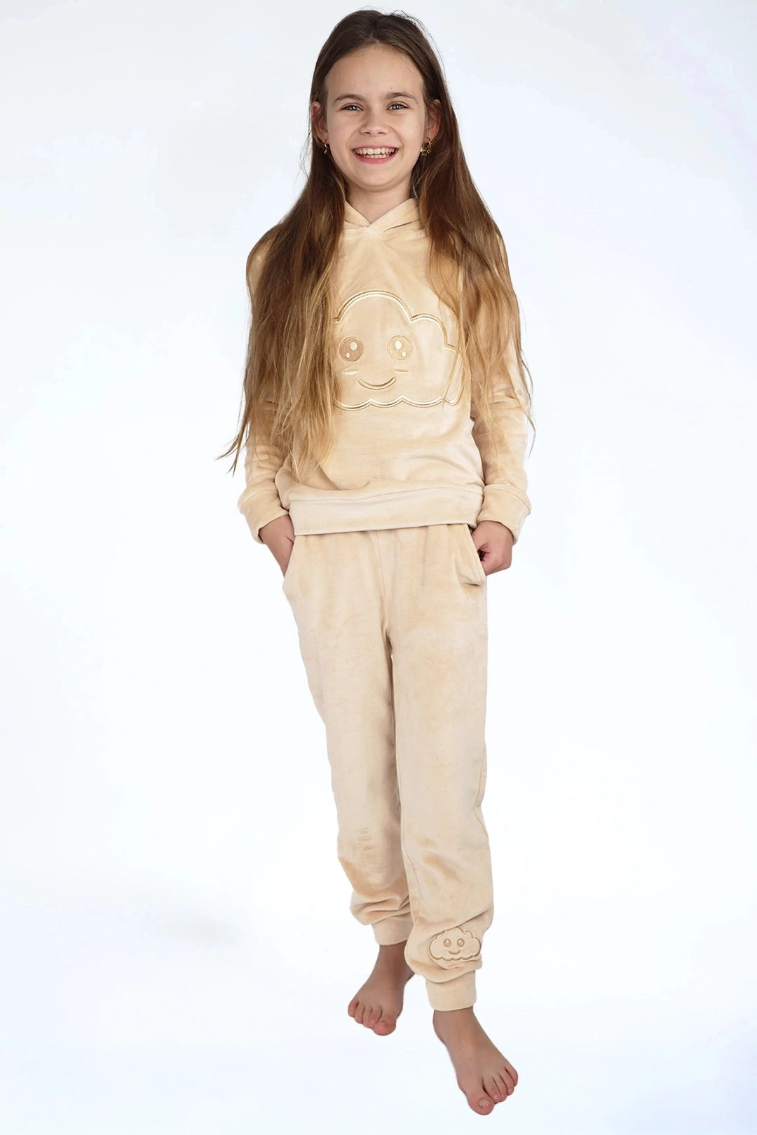 Velvet Suit Banana Freeze — luxe fluwelen kinderpak — kleurdetail | Donder