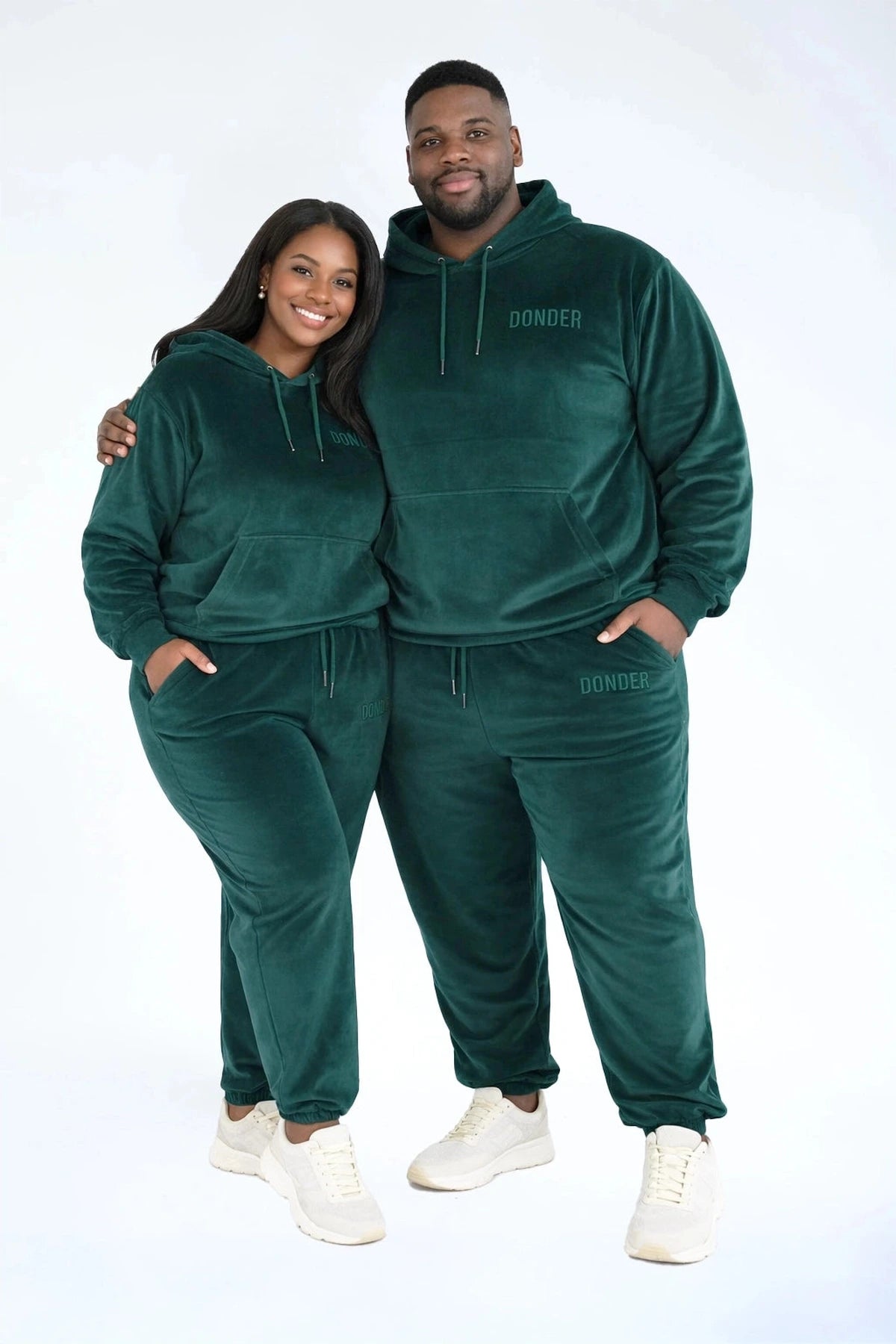 Velvet Jogger Forest Green — fluwelen twinning jogger — volledig beeld | Donder