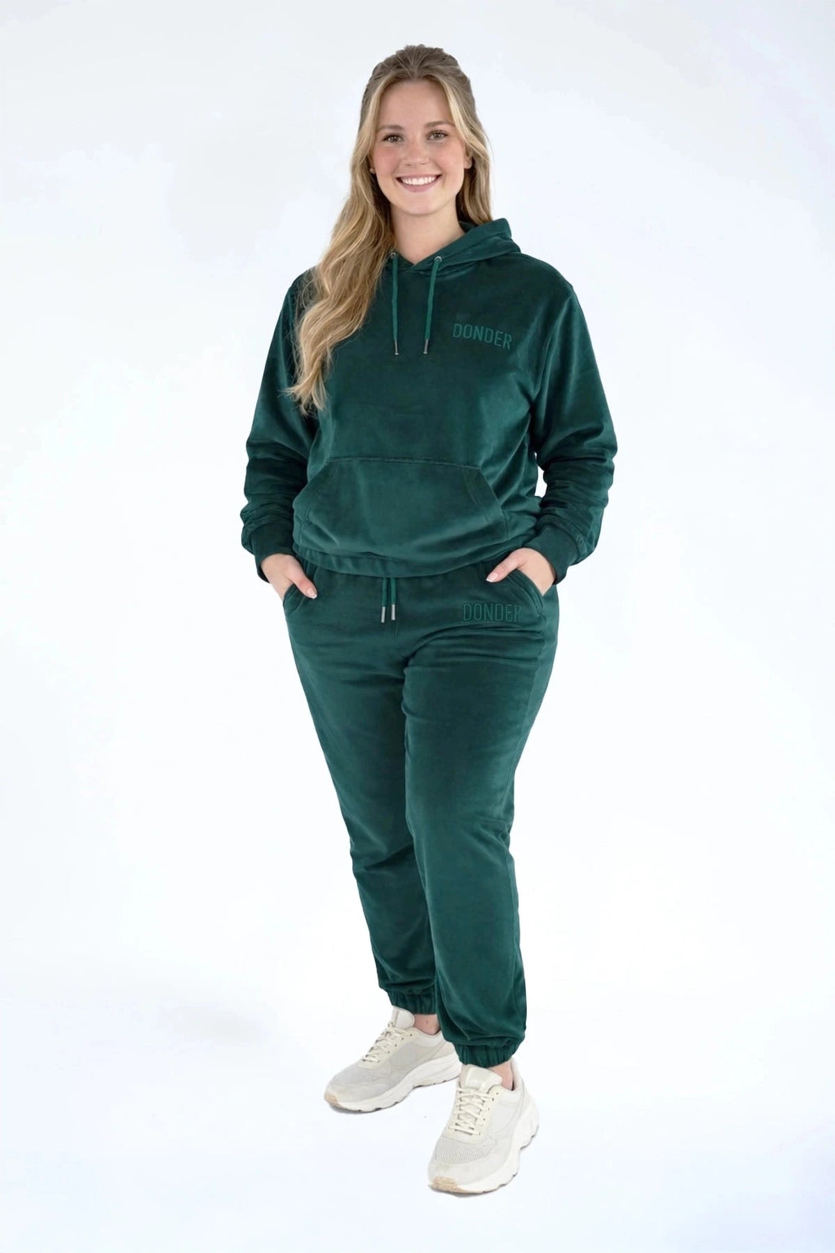 Velvet Jogger Forest Green — fluwelen twinning jogger — variant | Donder