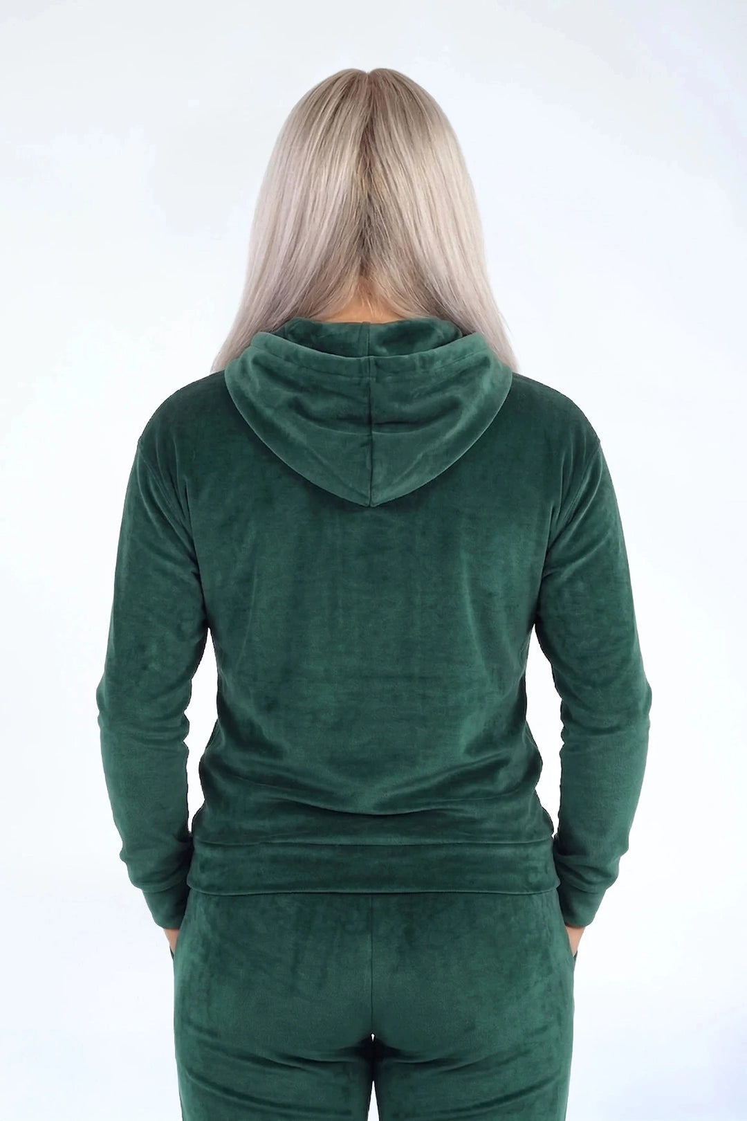 Velvet Trui Forest Green — fluwelen twinning trui groen — detail | Donder
