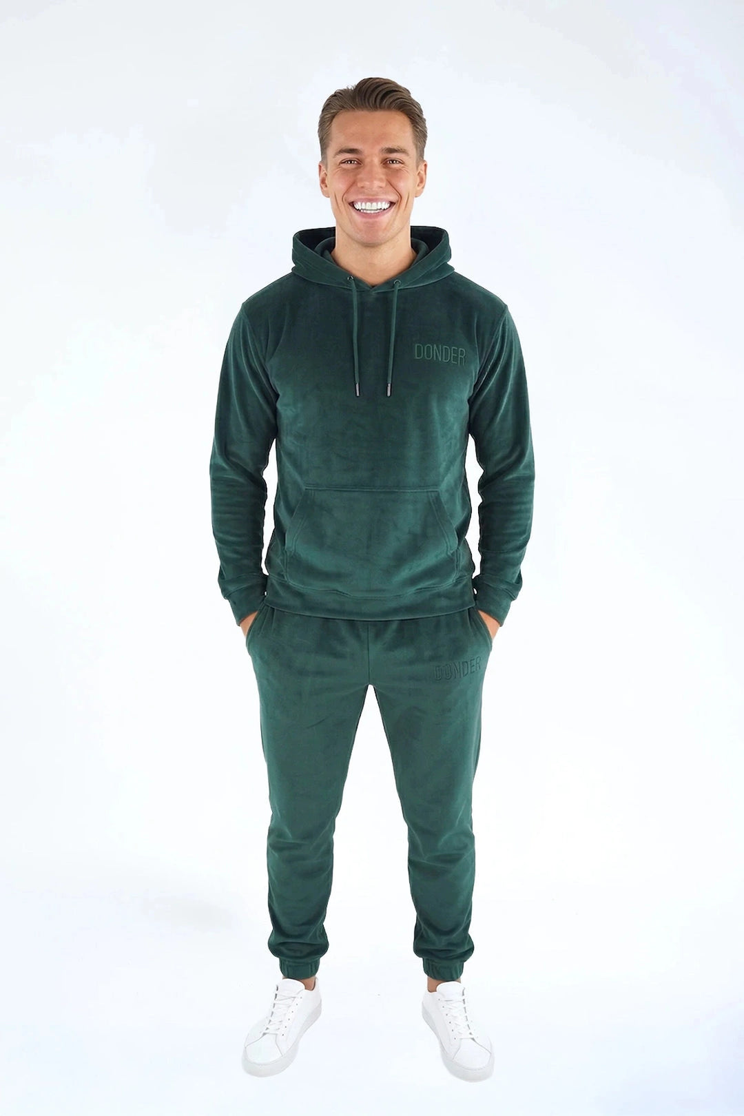 Velvet Trui Forest Green — fluwelen twinning trui groen — styling | Donder