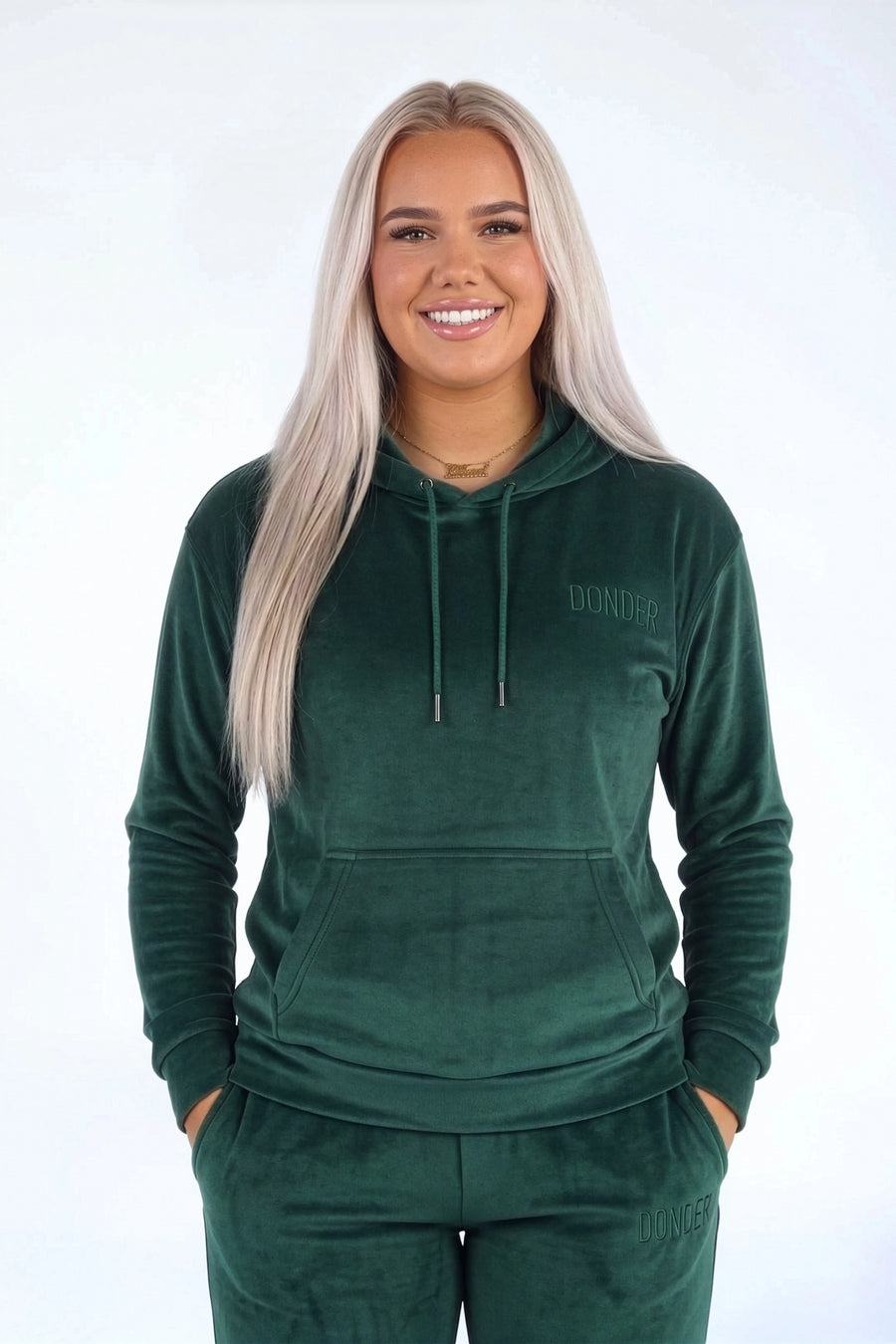 Velvet Trui Forest Green — fluwelen twinning trui groen | Donder