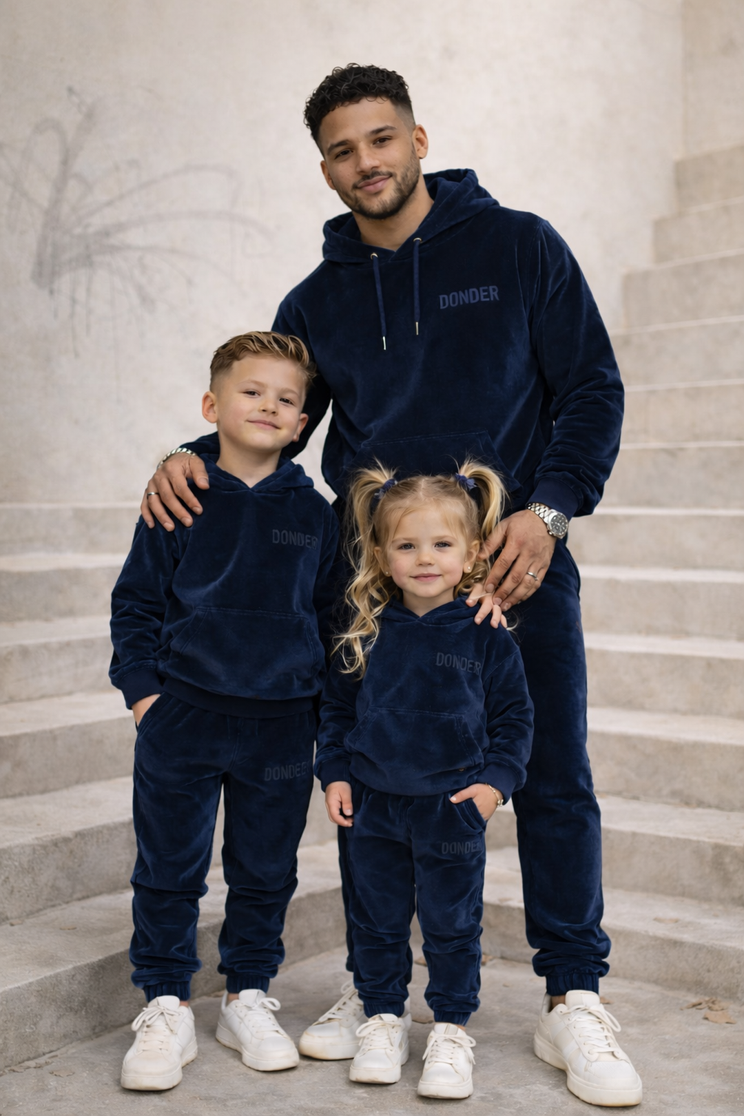 Velvet Suit Midnight Navy — luxe fluwelen kinderpak blauw — pasvorm | Donder