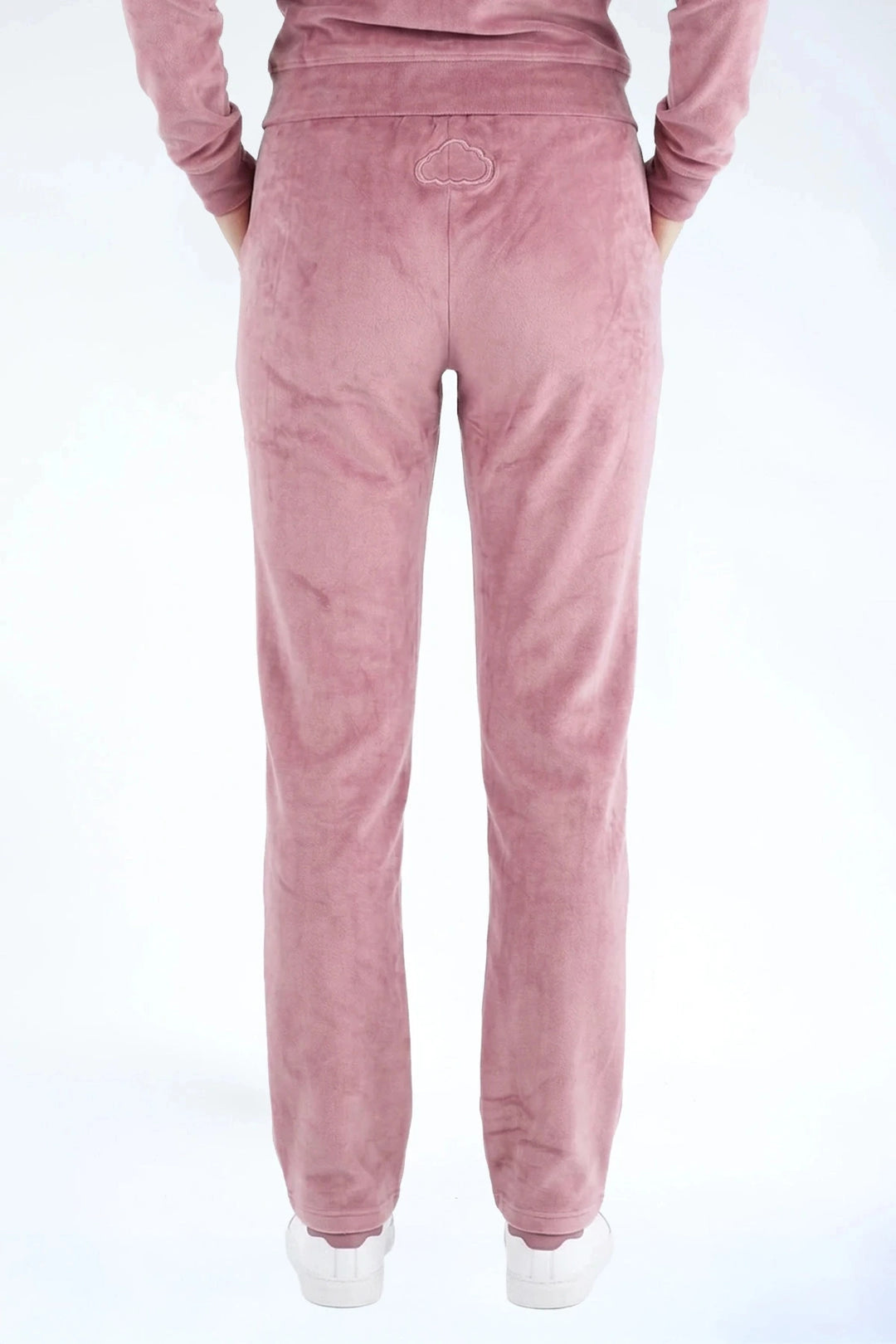 Velvet Broek Metallic Berry — fluwelen twinning broek — detail | Donder