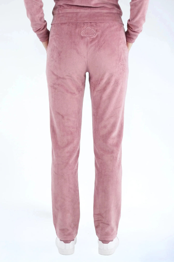 Velvet Broek Metallic Berry — fluwelen twinning broek — detail | Donder