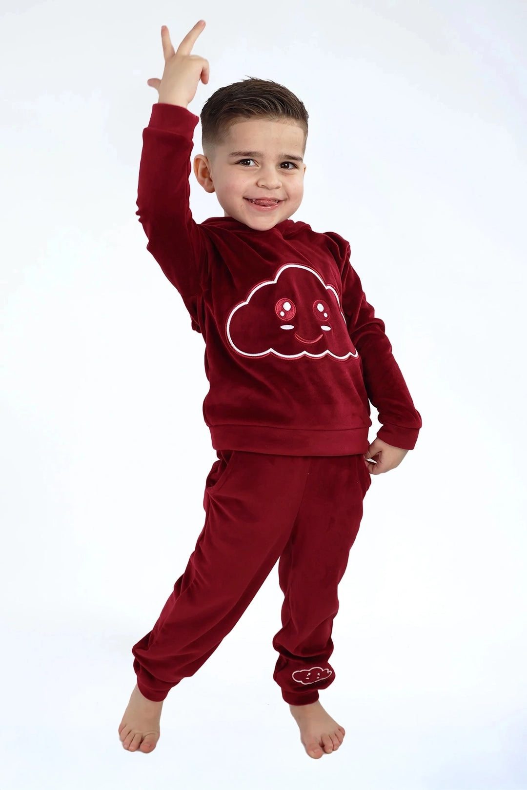 Velvet Suit Red Velvet — luxe fluwelen kinderpak rood | Donder