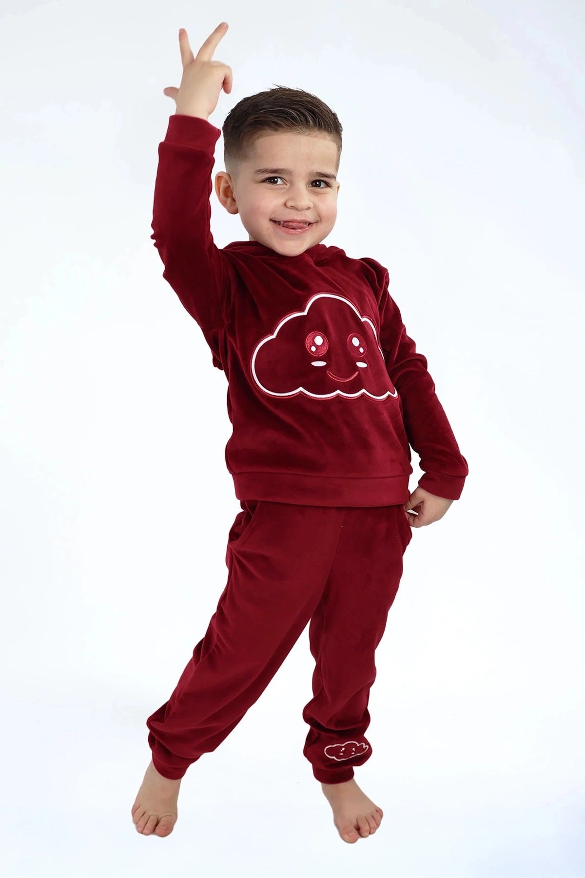Velvet Suit Red Velvet — luxe fluwelen kinderpak rood | Donder