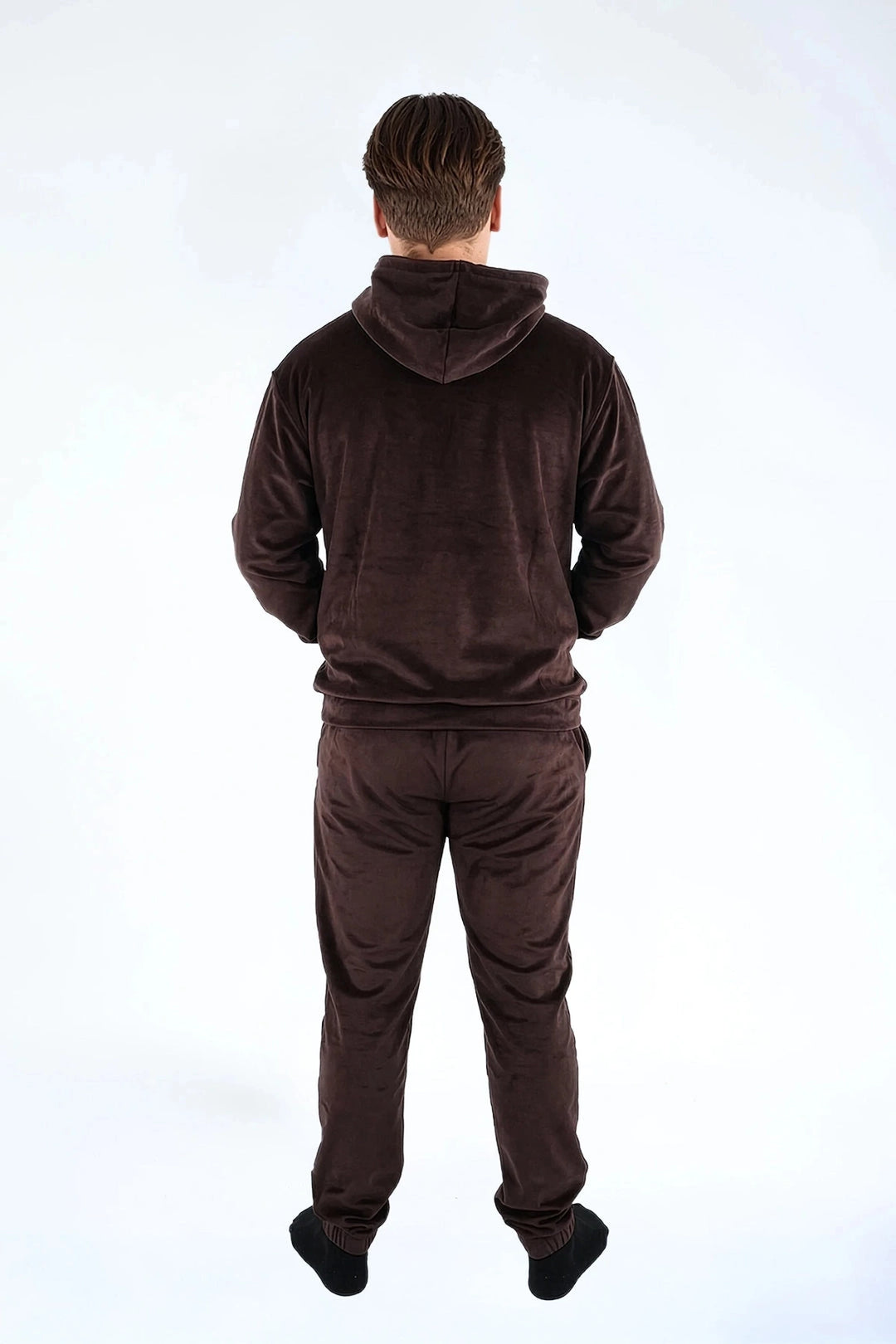 Velvet Jogger Teddy Brownie — fluwelen twinning jogger — stofdetail | Donder