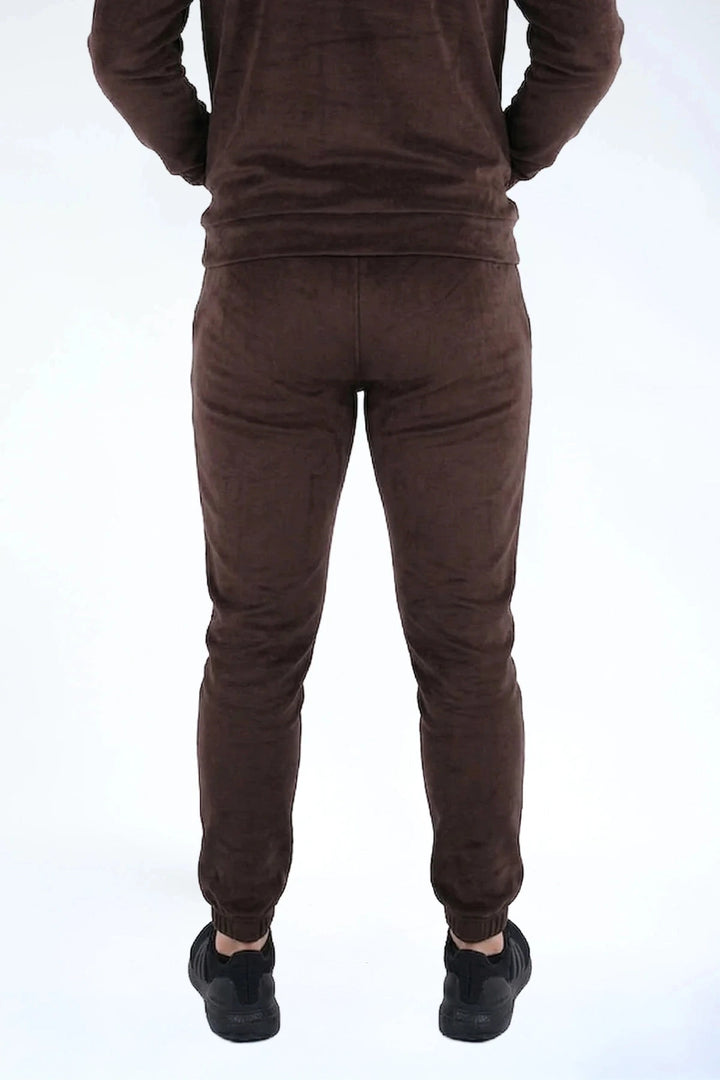 Velvet Jogger Teddy Brownie — fluwelen twinning jogger — detail | Donder