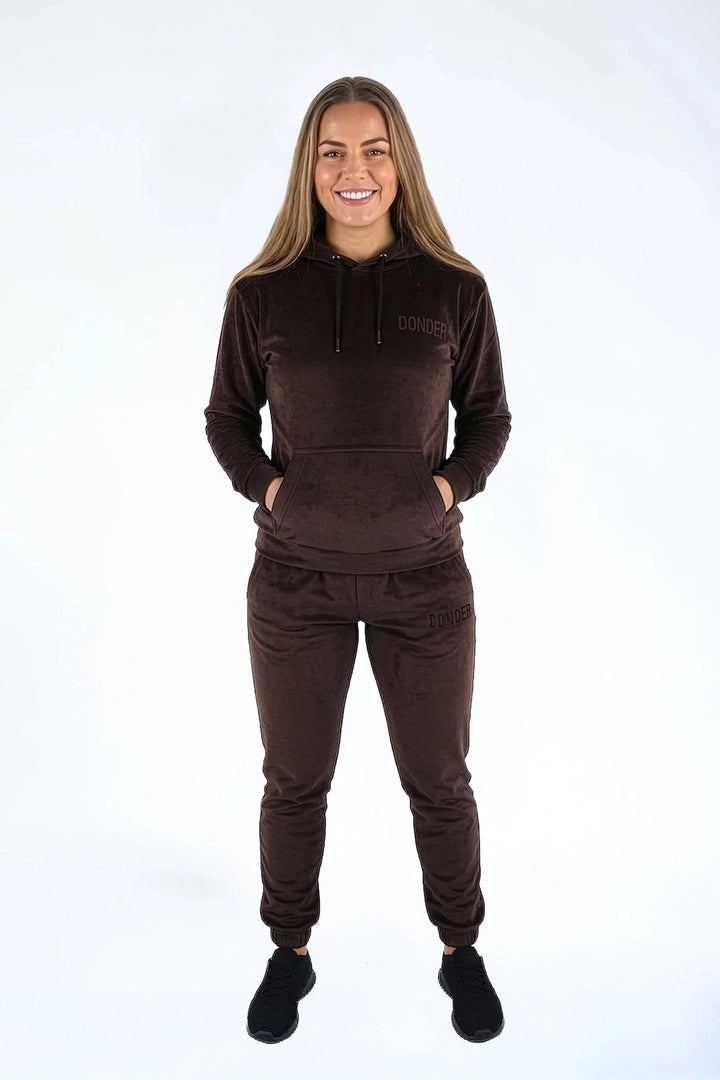 Velvet Jogger Teddy Brownie — fluwelen twinning jogger — styling | Donder