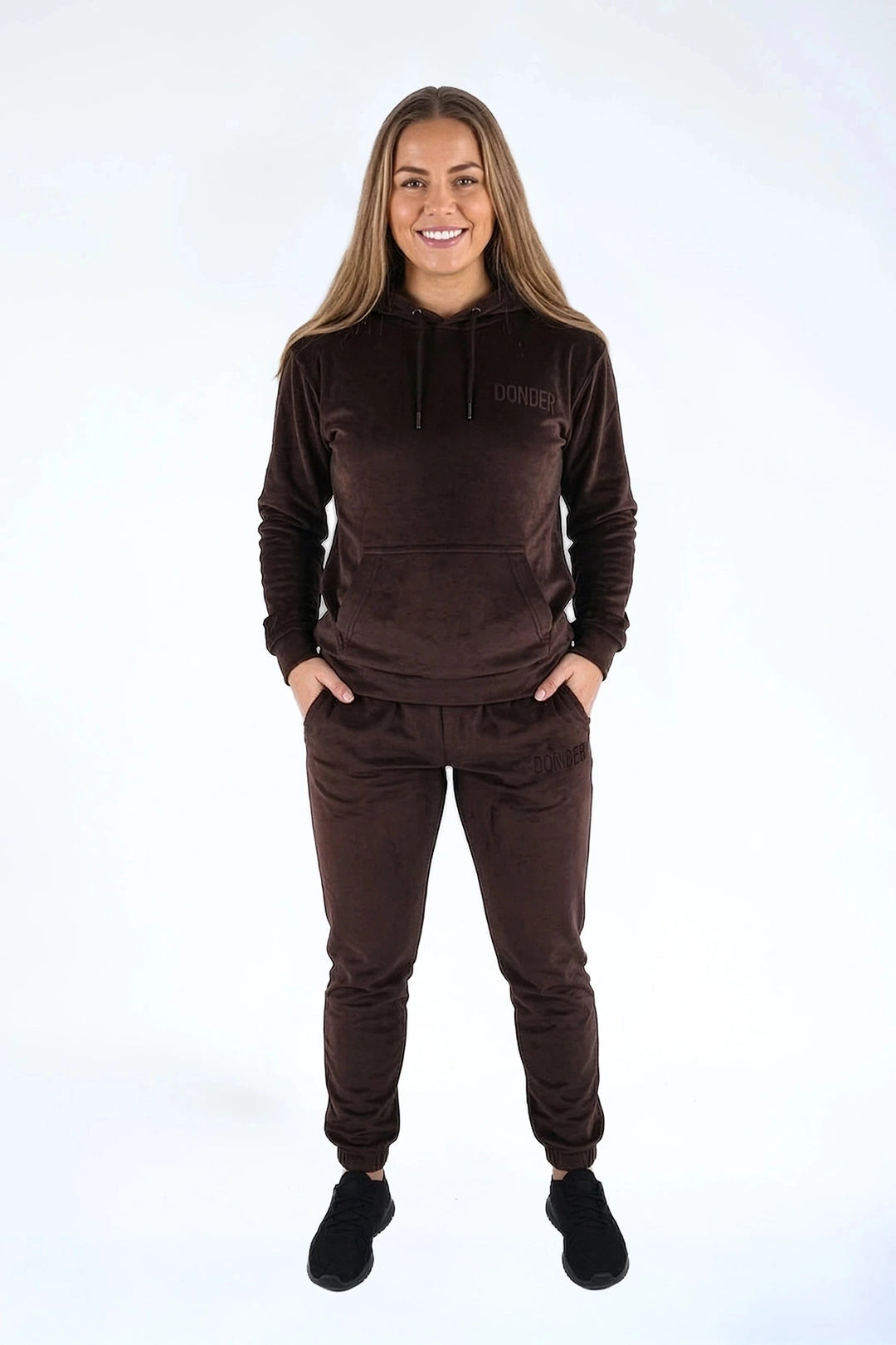 Velvet Trui Teddy Brownie — fluwelen twinning trui bruin — styling | Donder