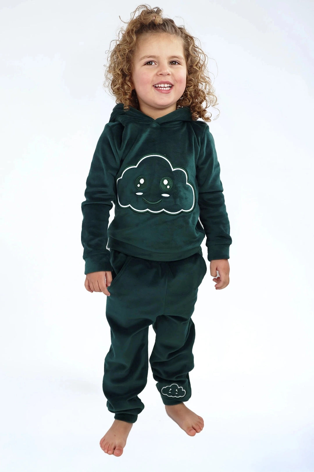 Velvet Suit Forest Green — luxe fluwelen kinderpak groen — sfeerbeeld | Donder