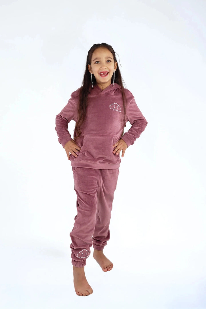 Velvet Suit Metallic Berry — luxe fluwelen kinderpak — pasvorm | Donder